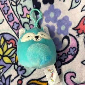 Squishmallows Aqua Fox Bag Charm
